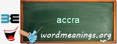 WordMeaning blackboard for accra